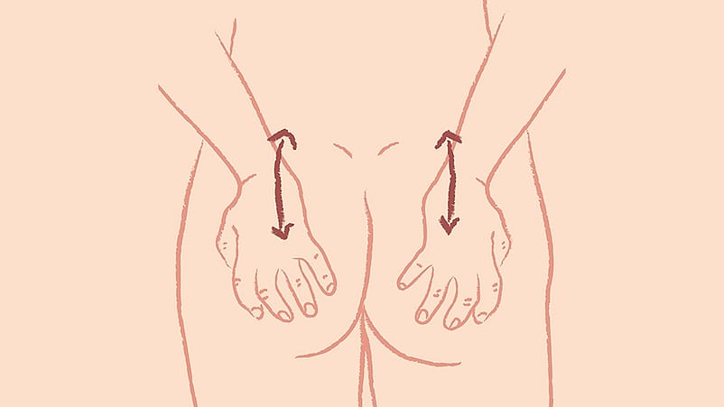 Illustration du massage des fesses pendant la grossesse