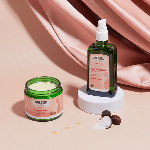 baume et huile massage anti-vergetures