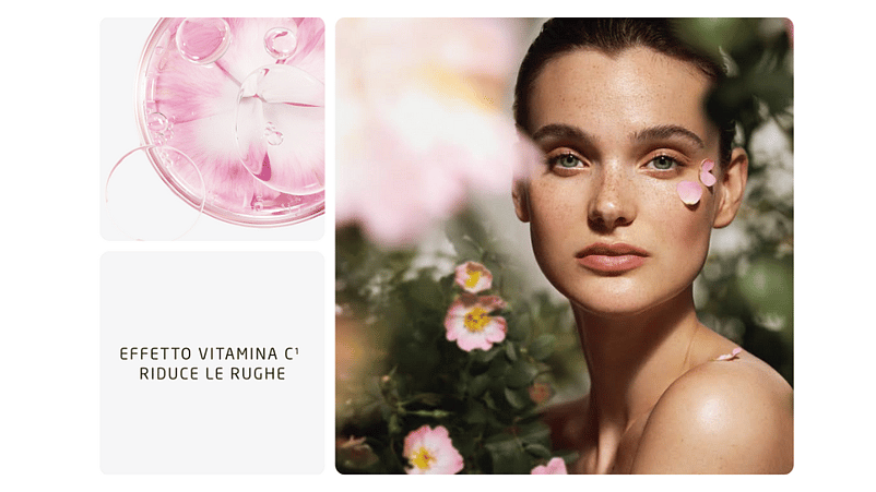 Box con immagini linea rosa mosqueta e tè bianco