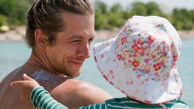 crème solaire père et enfant