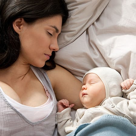 Mum and baby are sleeping