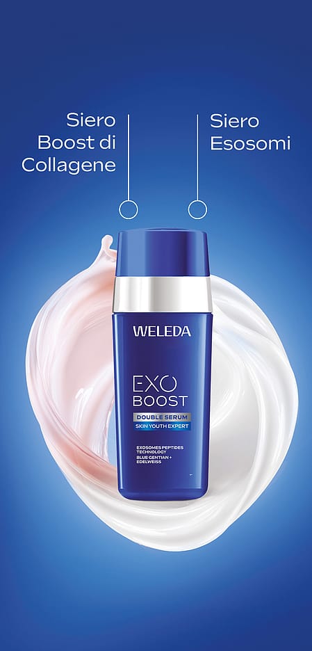 Siero Doppio Esosomi su sfondo blu