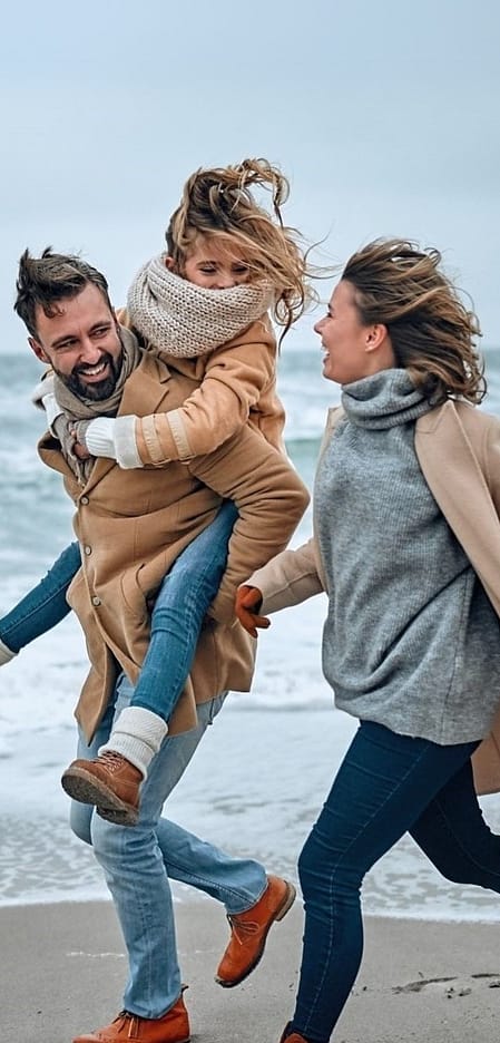 Family at beach