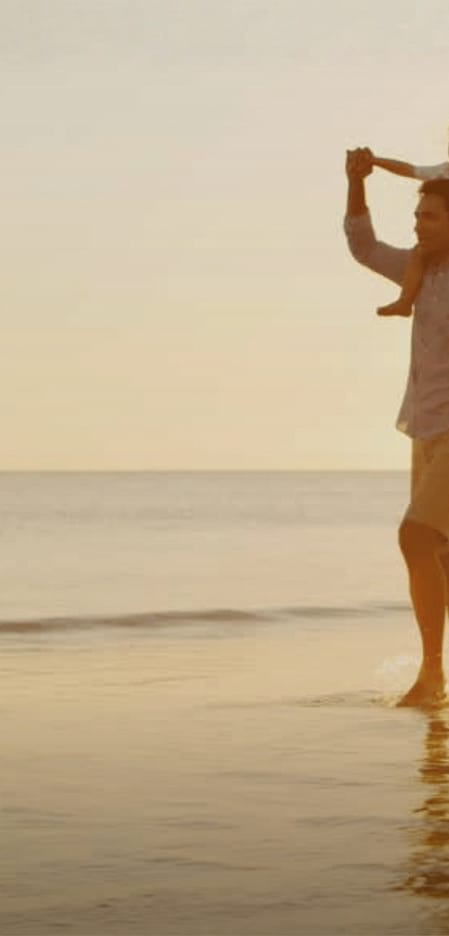 Family at beach