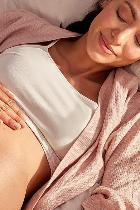 Pregnant woman lying down