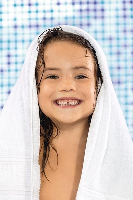 Child in bathroom