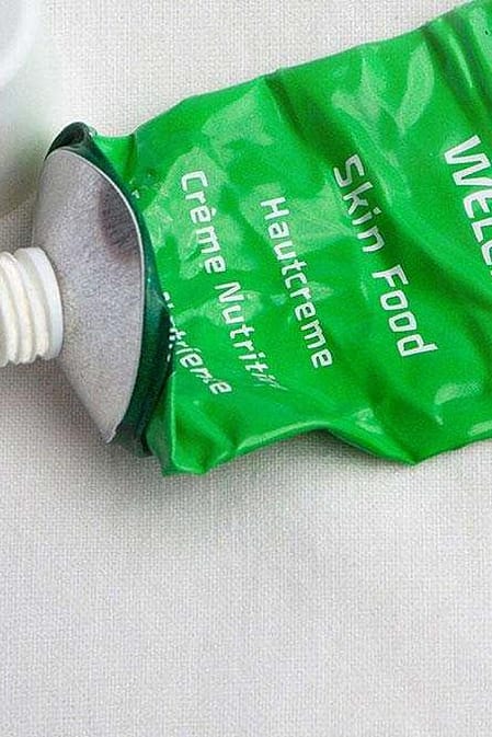 Image of green weleda glass bottles and tops