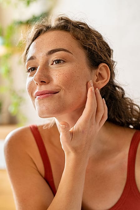 Junge Frau im Spiegel