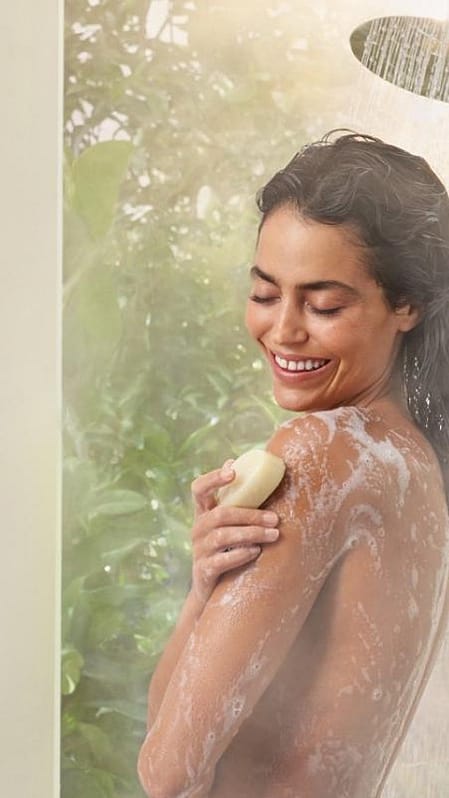 woman in shower