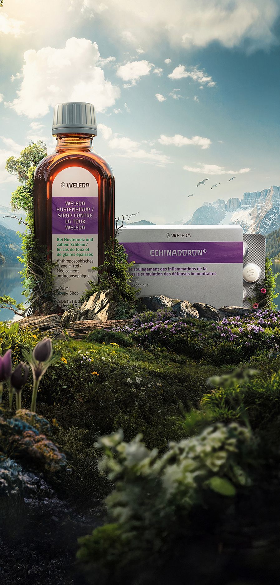 Sirop contre la toux Weleda et Echinadoron® pastilles à sucer