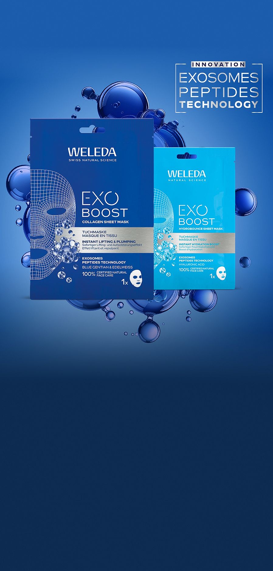 Tuchmasken auf blauen Hintergrund