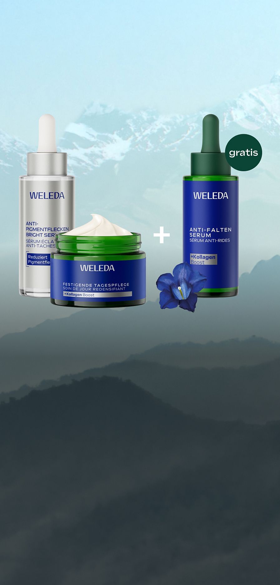 VORTEILS-SET Blauer Enzian 2+1 – Anti-Falten Serum gratis