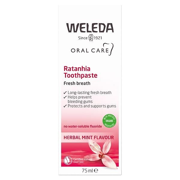 75ml Packaging Ratanhia Toothpaste Box front.
