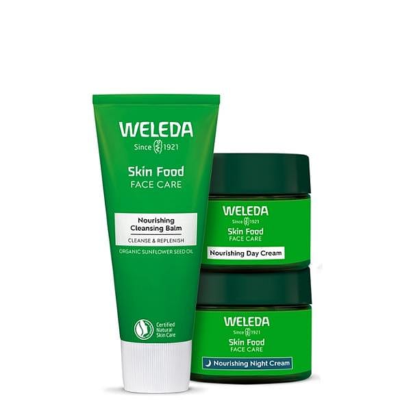 Skin-Food-Face-Care-Nourishing-Set including Day- and Night Cream in a Jar and Cleansing Balm in a tube.