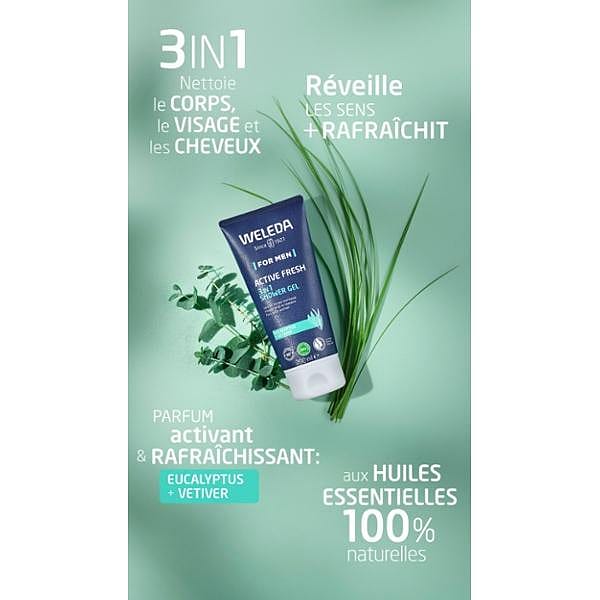 Gel Douche 3 en 1 Active Fresh