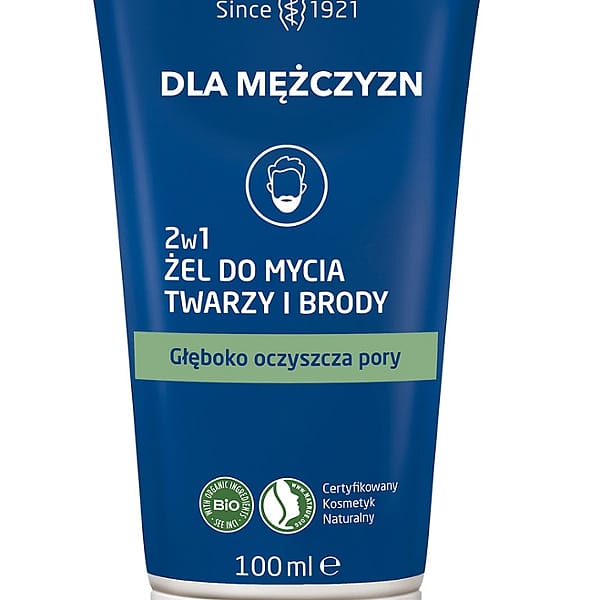 Dla Mężczyzn 2 w 1 Żel do mycia twarzy i brody