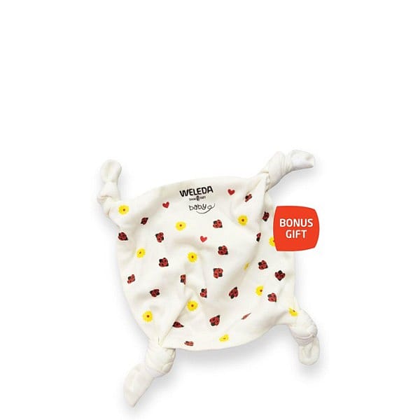 Calendula Care and Cuddle Baby Pack Bonus Gift; Cuddle Cloth with Ladybugs and Flowers.