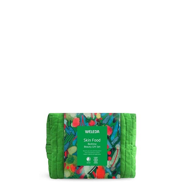 Green Toiletery Bag inlcuding Skin Food Bedtime Beauty gifts.