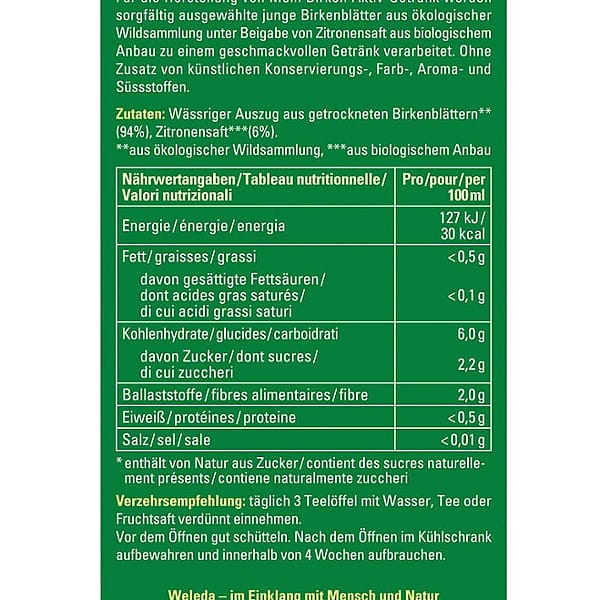Mein Birken Aktiv-Getränk