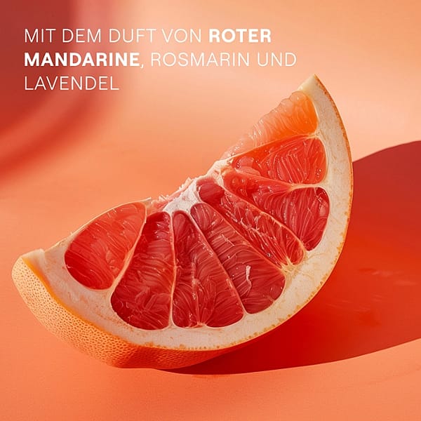Mit dem Duft von roter Mandarine, Rosmarin und Lavendel