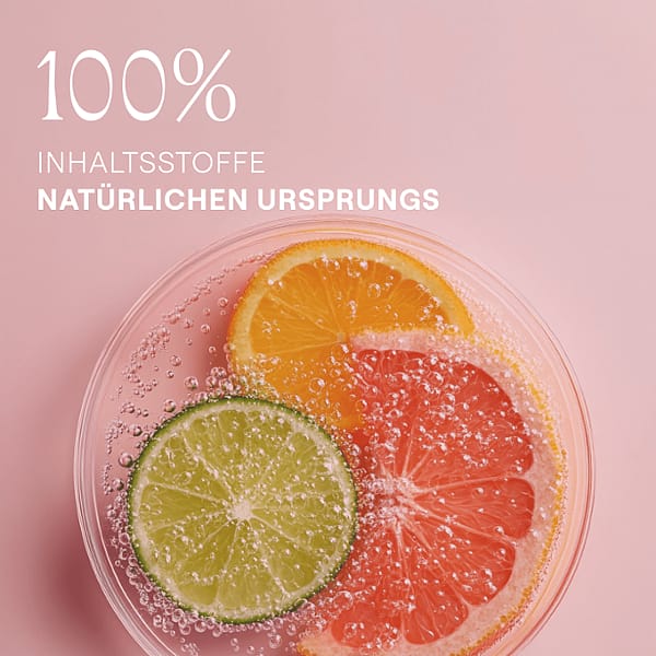 Limette-, Mandarine- und Grapefruitschnitz in einer Petrischale. 100% Inhaltsstoffe natürlichen Ursprungs.