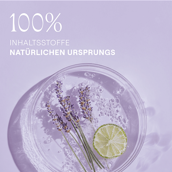 Lavendel Zweig und eine Bergamottescheibe. 100% Inhaltsstoffe natürlichen Ursrpungs.