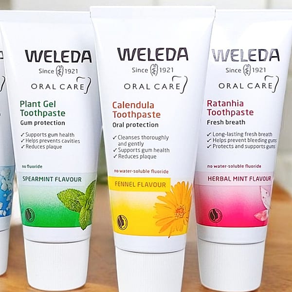 Calendula Toothpaste, Plant Gel Toothpaste and Ratanhia Toothpaste.