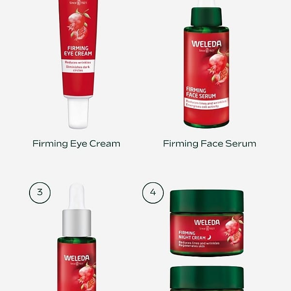 Firming Face Care Pomegranate & Maca Peptides skincare routine.