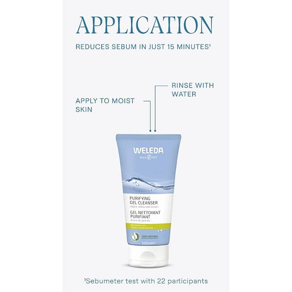 purifying gel cleanser application