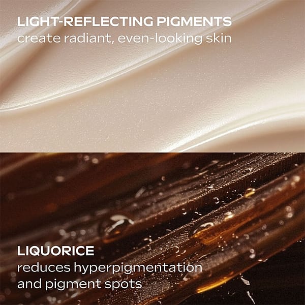 Light- reflecting pigments create radiant, even-looking skin