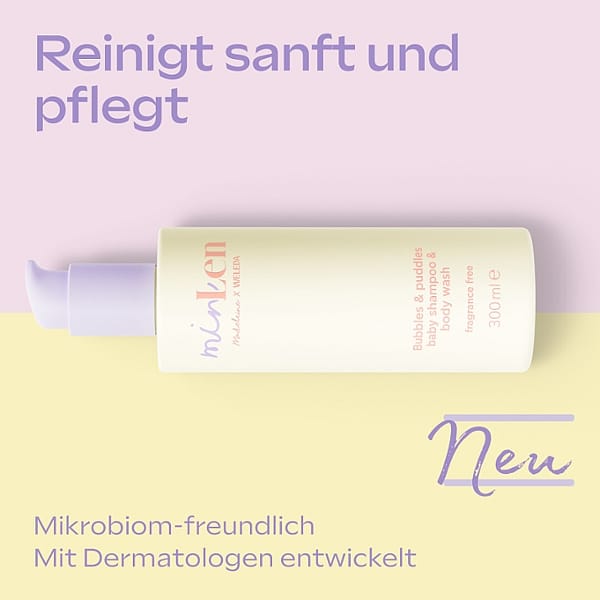 minLen Bubbles & Puddles Baby Shampoo & Body Wash