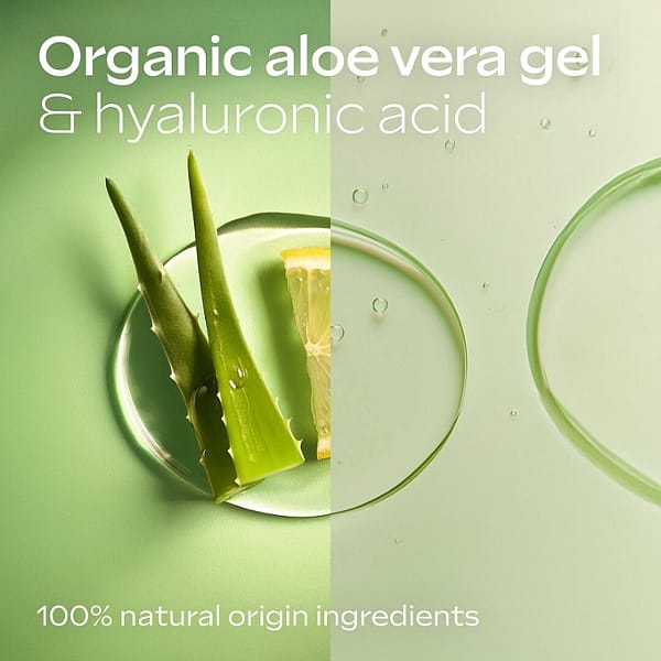 Organic aloe vera gel and hyaluronic acid