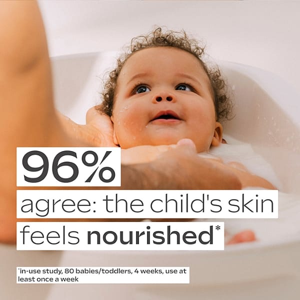 The child's skin feels nourished