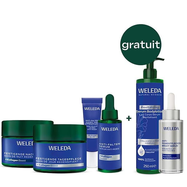 Ensemble avantage Gentiane bleue 4+2 Bright Serum et Bodylotion gratuits.