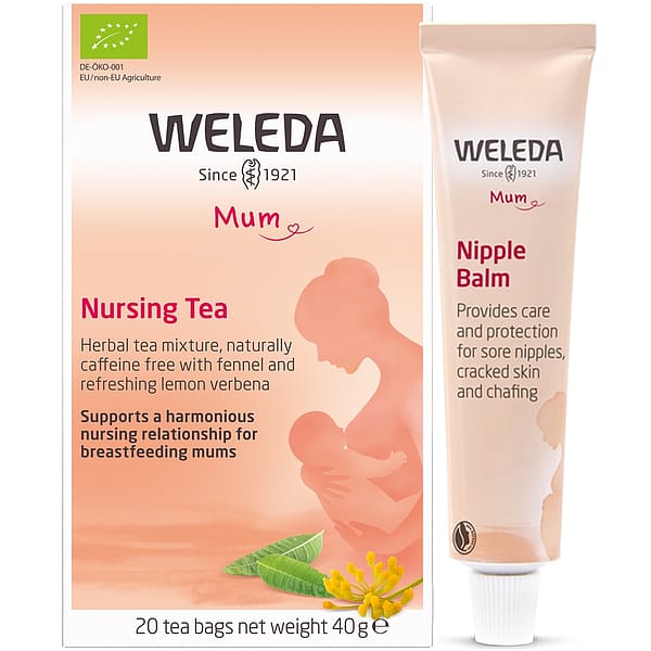 Breastfeeding Essentials Set With Nursing Tea and Nipple Balm.