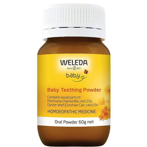 Baby Teething Powder bottle.