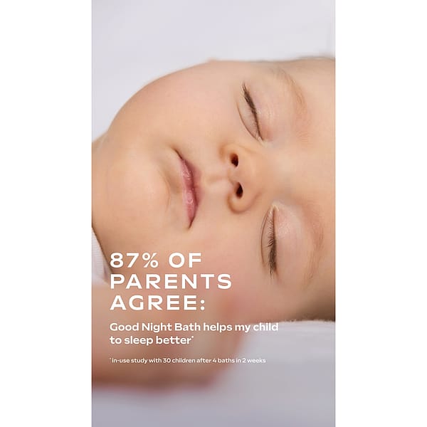 Calendula Good Night Bath. 87% parents agree helps their baby sleep better