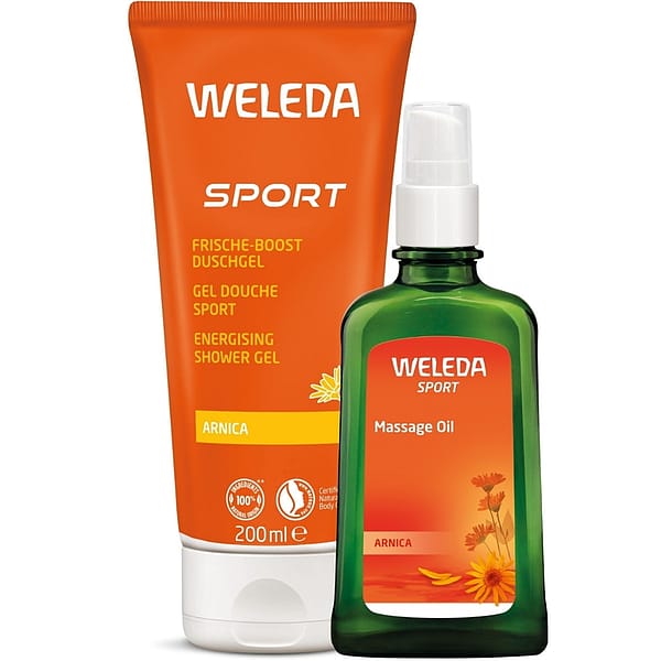 Rest and Recover Aching Muscles Arnica Set - Arnica Sport Shower Gel and Arnica Massage Oil.