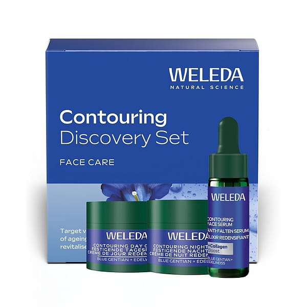 Weleda Contouring Discovery Set - Blue Gentian & Edelweiss. Face Serum, Day & Night Creams