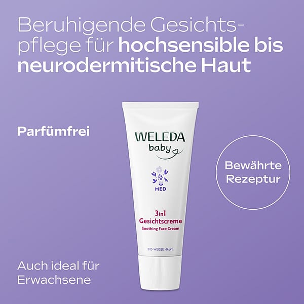 Med 3in1 Gesichtscreme Weiße Malve
