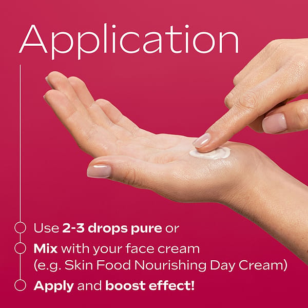 How to apply Pore Refining Vitamin C Serum Booster Drops: use 2-3 drops pure or mix with your face cream, then apply to skin for boosted radiance and refined pores.