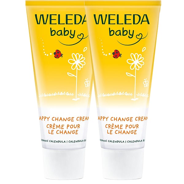 eleda Baby Calendula Nappy Change Cream75ml 2-Pack features gentle, organic NAPPY rash protection in vibrant, child-friendly packaging.