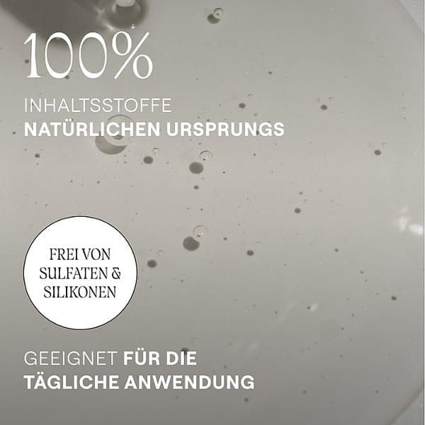 Illustration von Shampoo. 100% Inhaltsstoffe natürlichen Ursprungs. Geeignet für die tägliche Anwendung. Frei von Sulfaten und Silikone.