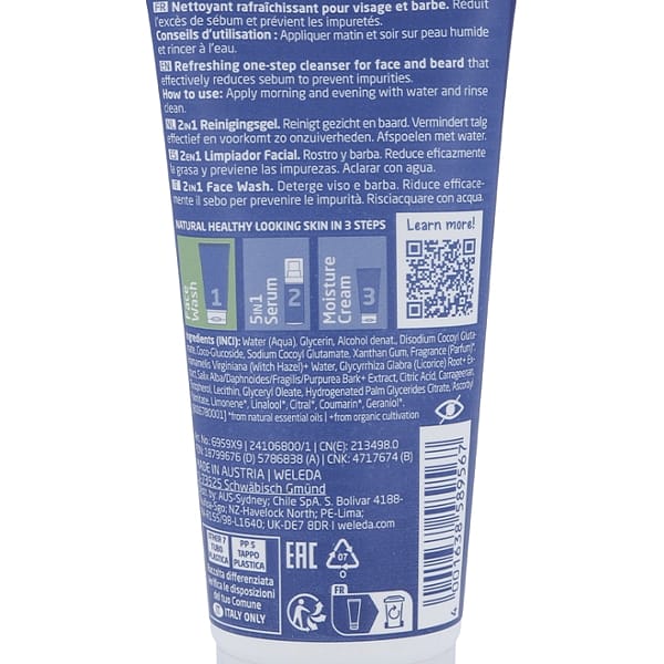 Gel Limpiador 2 en 1 Rostro & Barba FOR MEN