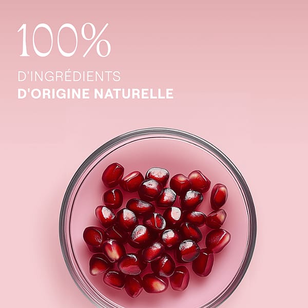 Grains de grenade dans un bol. 100% d'ingrédients d'origine naturelle.