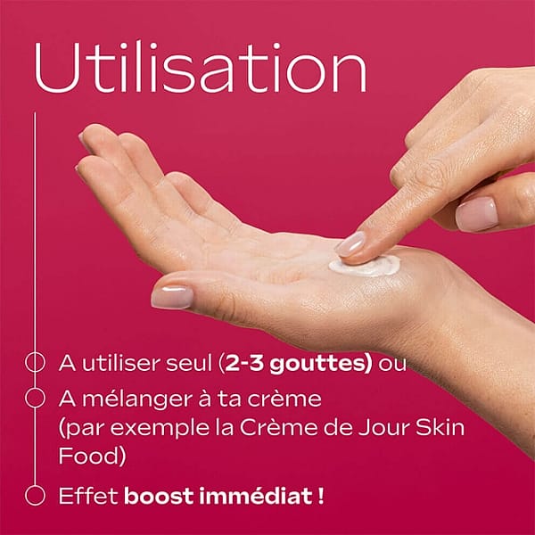 A utiliser seul. A mélanger a ta crème. Effet boost immédiat.