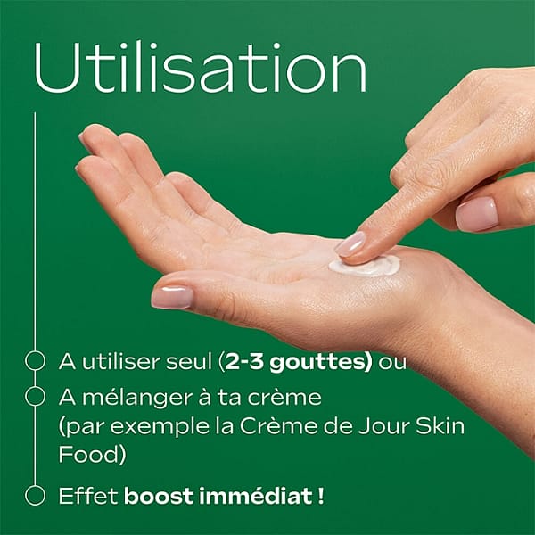 A utiliser seul. A mélanger a ta crème. Effet boost immédiat.