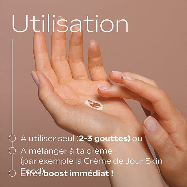 A utiliser seul. A mélanger a ta crème. Effet boost immédiat.