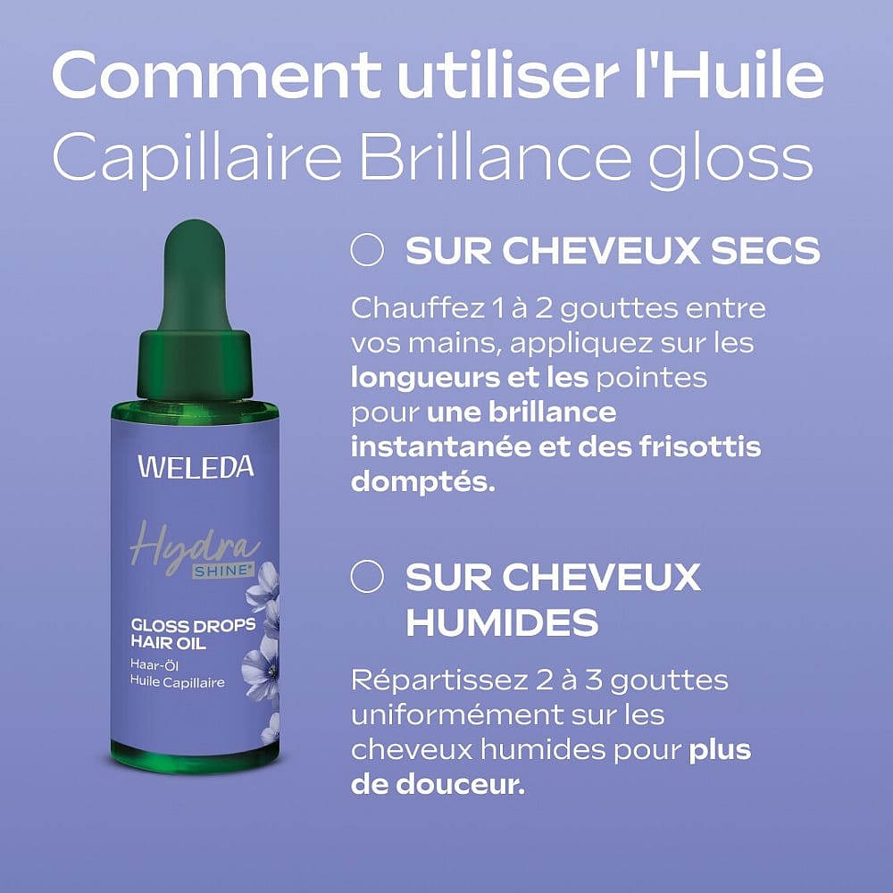 Hydra Shine Gloss Drops Huile Capillaire Fleurs de Lin des Alpes