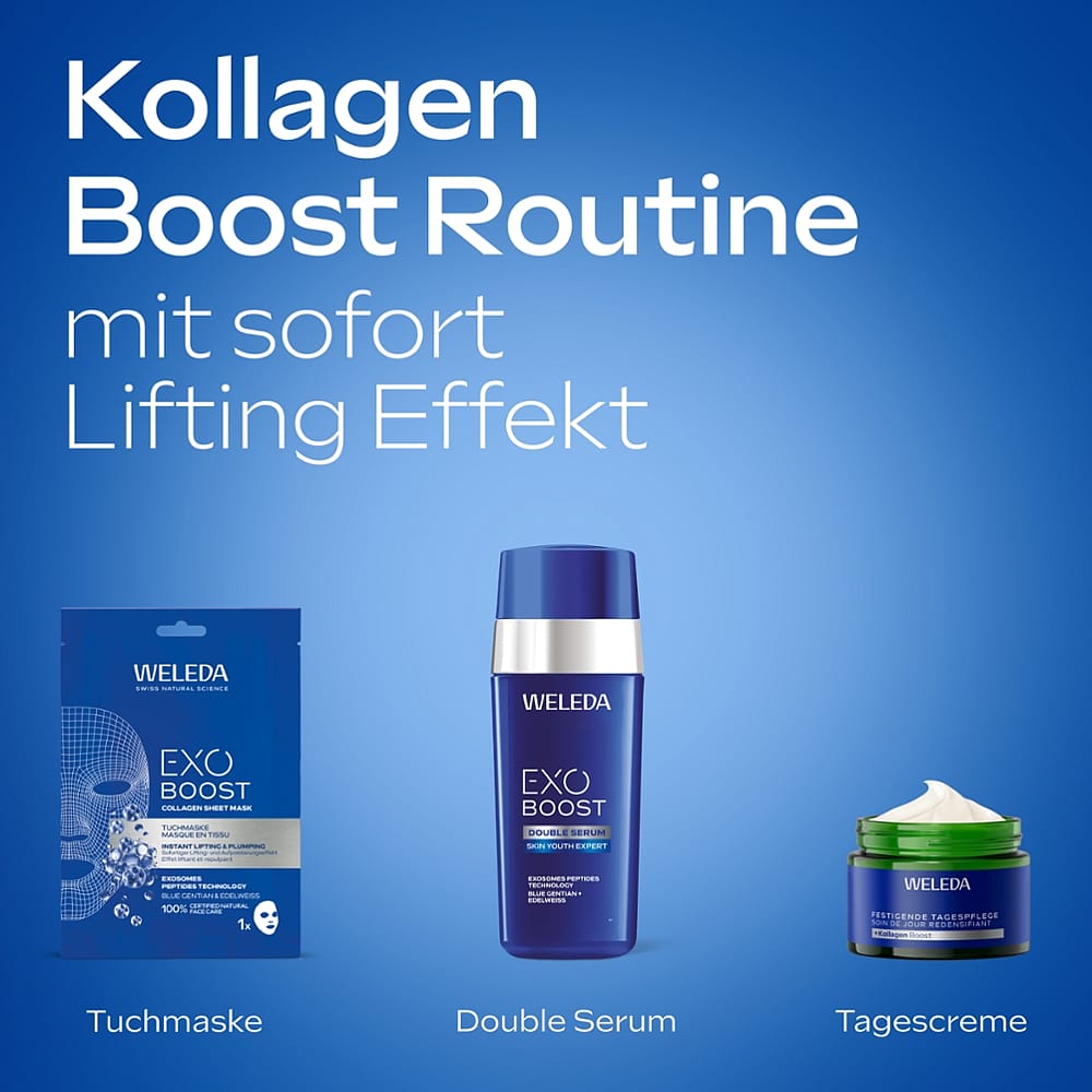 Exo Boost Collagen Tuchmaske Blauer Enzian